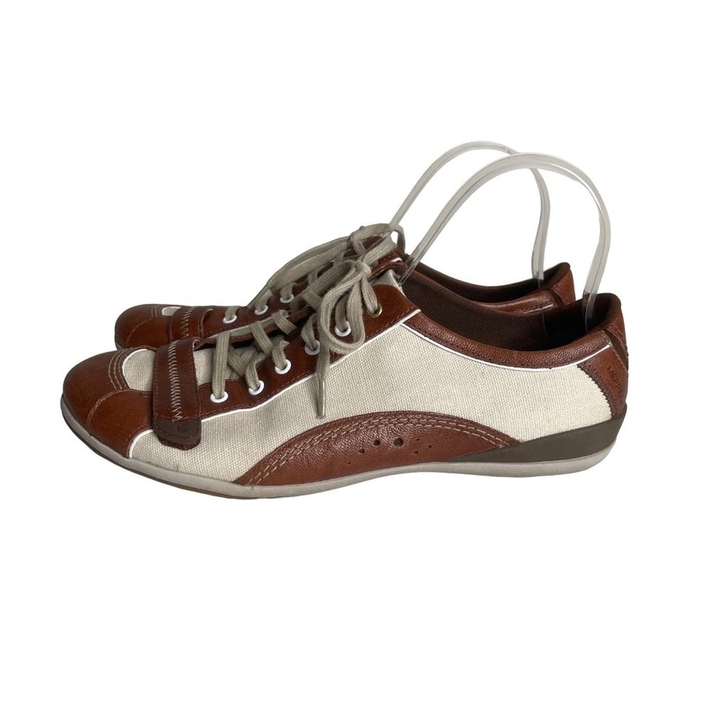 Merrell Pirouette Sneakers Beige/Brown Canvas Leather Walking Shoes Womens 9